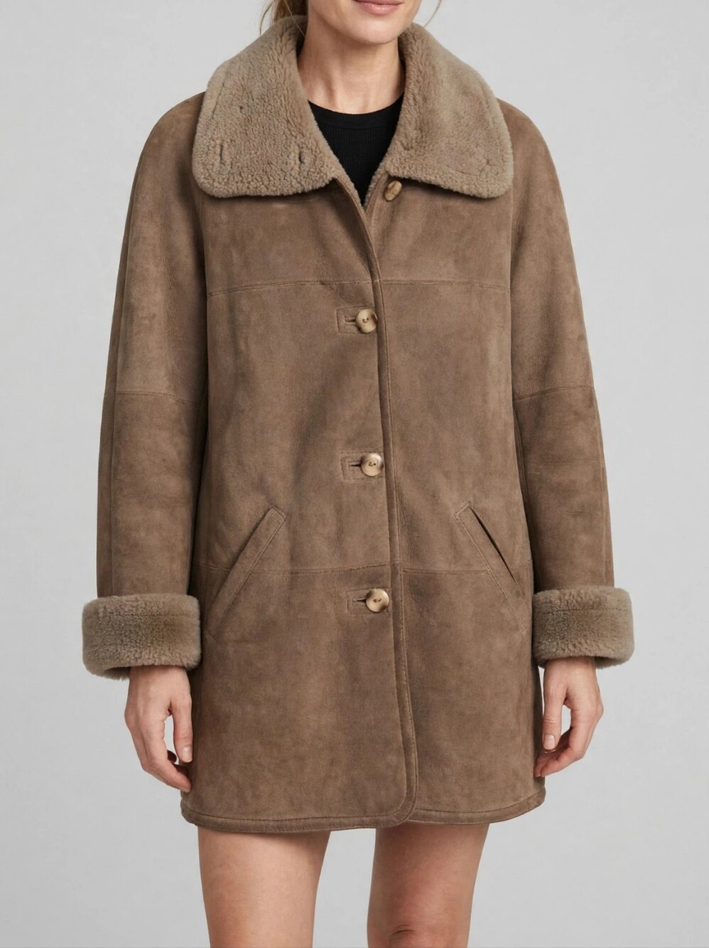 Danier Sheepskin Shearling Coat Size 12